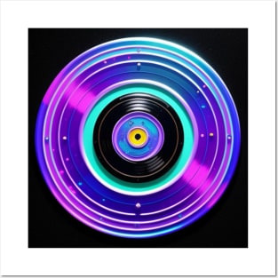 Vinyl Records Holographic Music Record Posters and Art